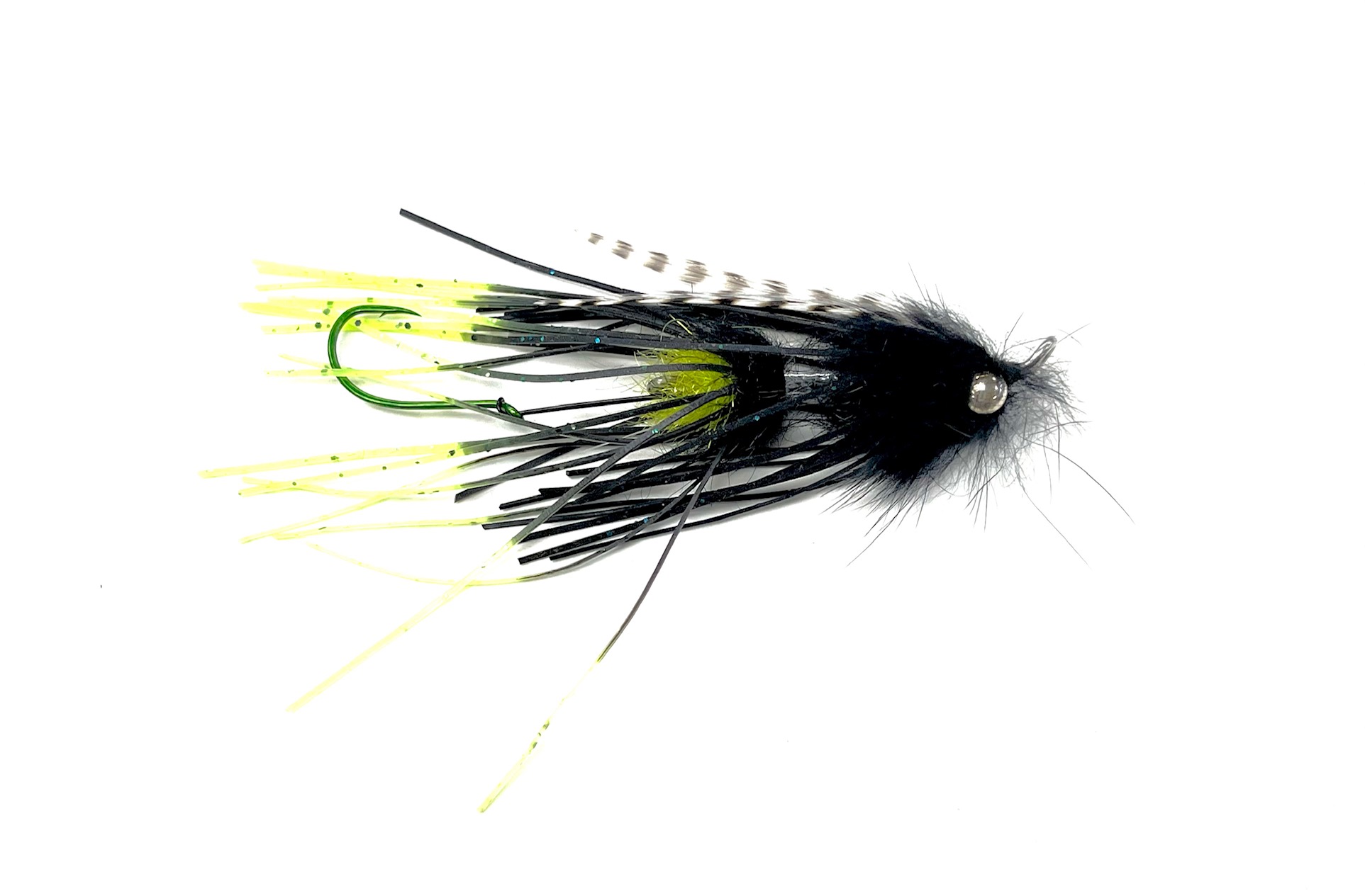 Solitude Fly Co. Squidro - Black/Chartreuse - Size 2